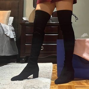 Stuart Weitzman Genna 60 Over the Knee suede boot.